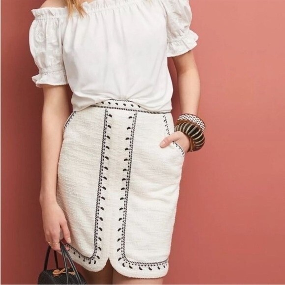 Anthropologie Dolan Left Coast Black and White Textured Mini Skirt, Size XS - Picture 3 of 12